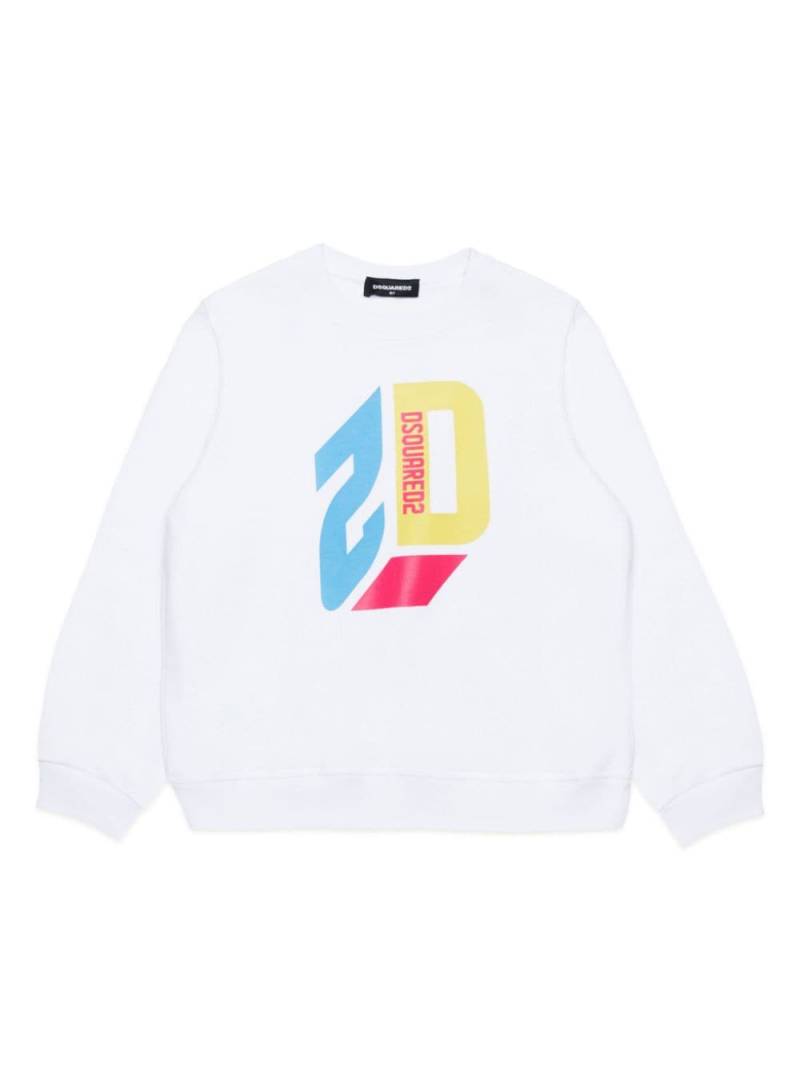 DSQUARED2 KIDS logo-print cotton sweatshirt - White von DSQUARED2 KIDS