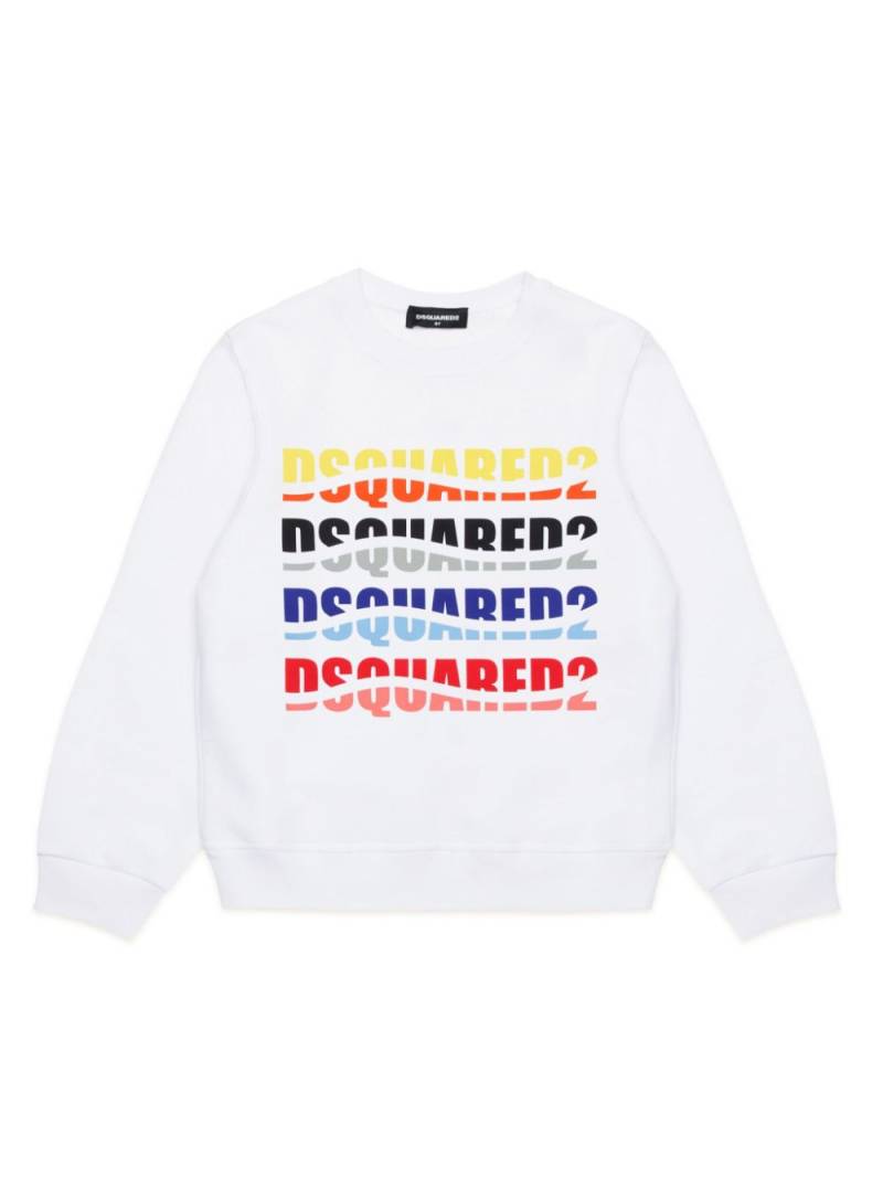 DSQUARED2 KIDS logo-print cotton sweatshirt - White von DSQUARED2 KIDS