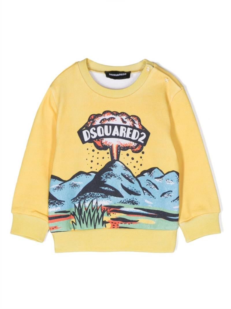 DSQUARED2 KIDS logo-print cotton sweatshirt - Yellow von DSQUARED2 KIDS