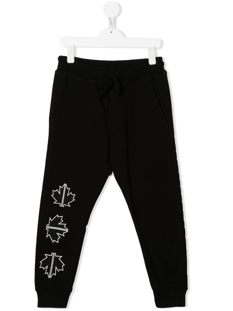 DSQUARED2 KIDS logo-print cotton track pants - Black von DSQUARED2 KIDS