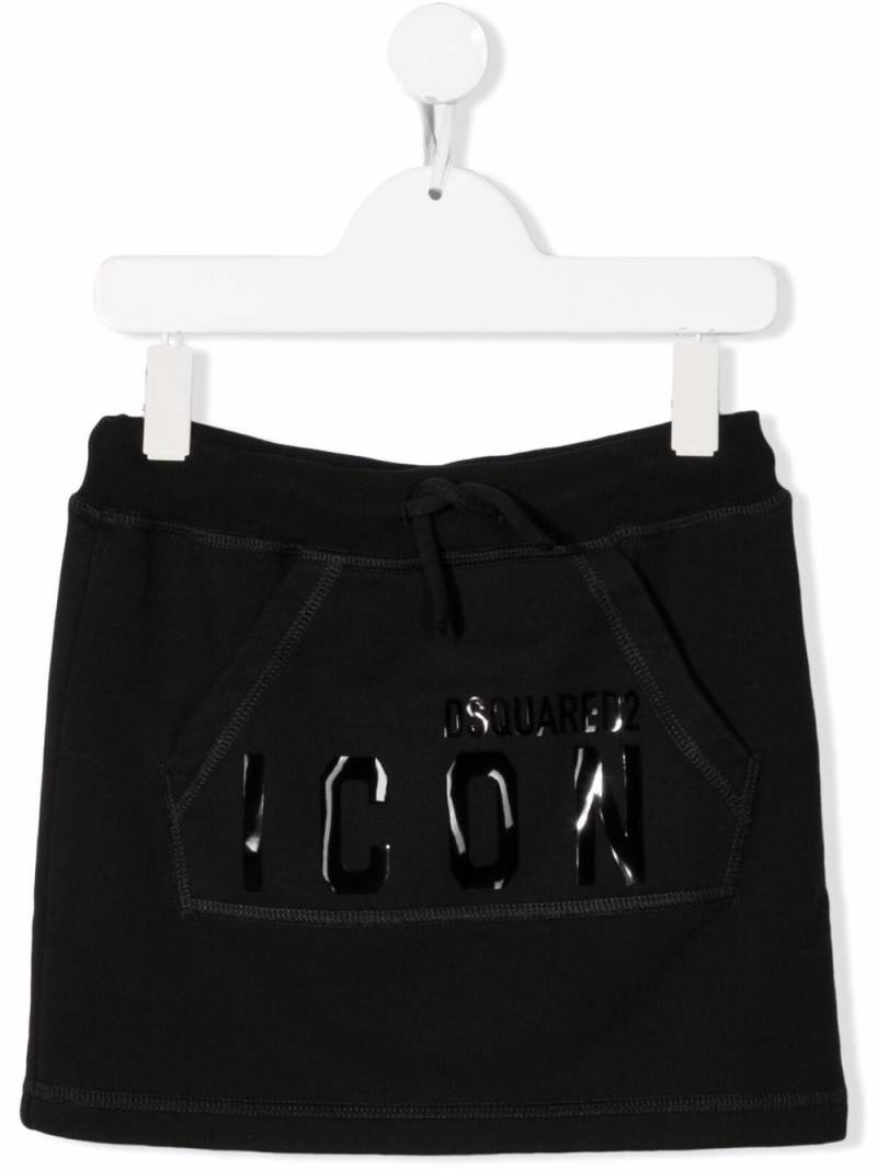 DSQUARED2 KIDS logo-print drawstring miniskirt - Black von DSQUARED2 KIDS