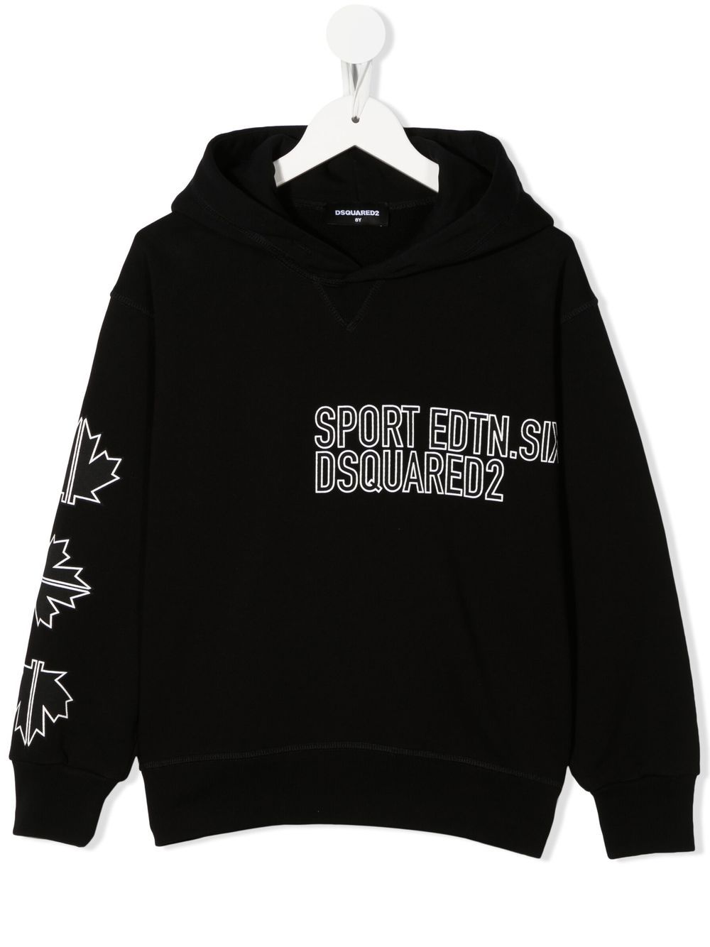 DSQUARED2 KIDS logo-print fleece hoodie - Black von DSQUARED2 KIDS