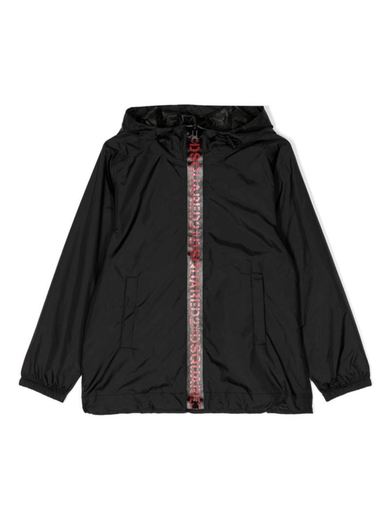 DSQUARED2 KIDS logo-print hooded jacket - Black von DSQUARED2 KIDS