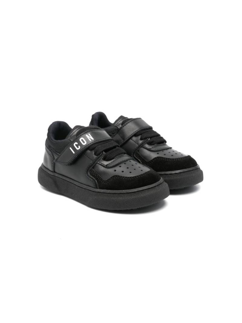 DSQUARED2 KIDS logo-print leather sneakers - Black von DSQUARED2 KIDS