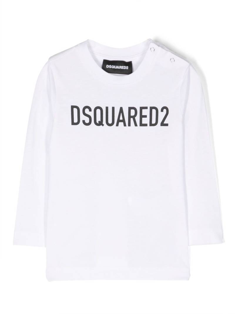 DSQUARED2 KIDS logo-print long-sleeve T-shirt - White von DSQUARED2 KIDS