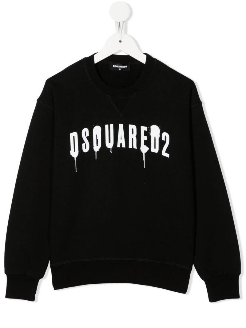 DSQUARED2 KIDS logo-print long-sleeve sweatshirt - Black von DSQUARED2 KIDS