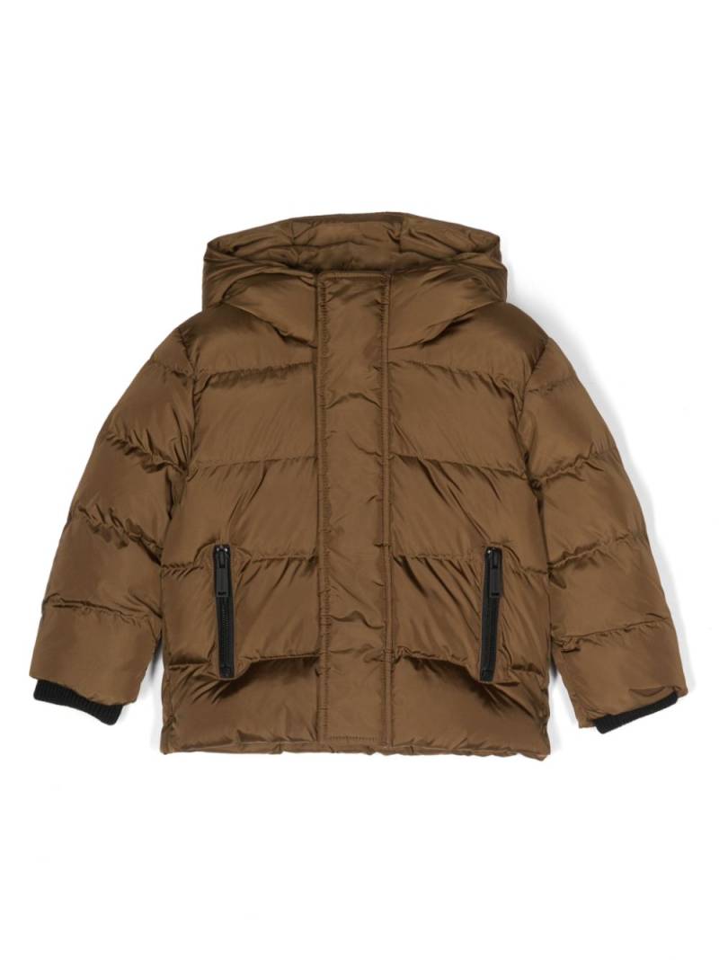 DSQUARED2 KIDS logo-print padded coat - Brown von DSQUARED2 KIDS