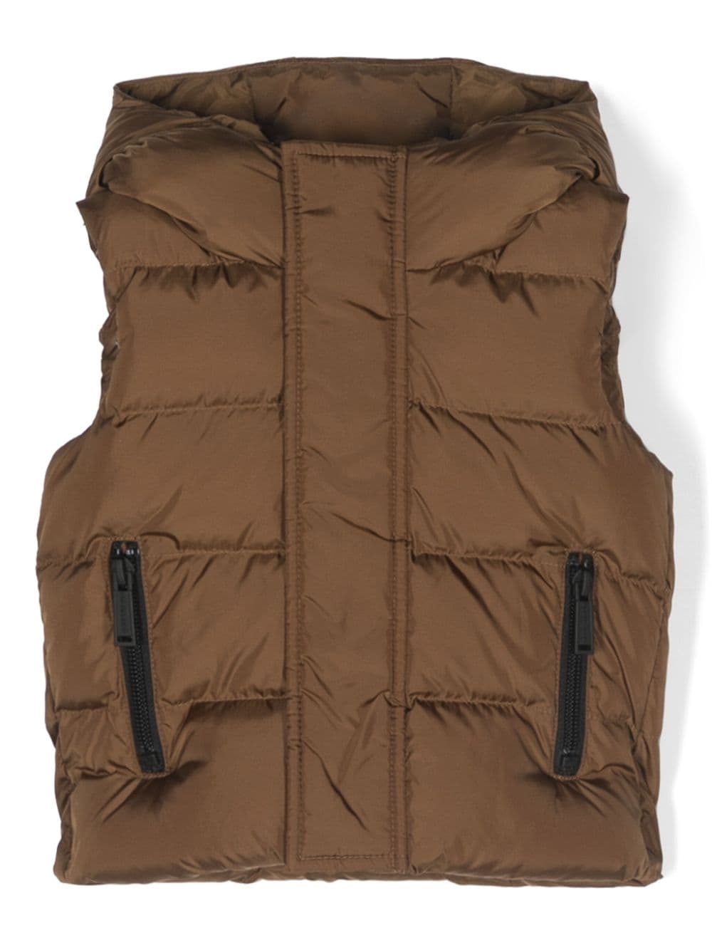 DSQUARED2 KIDS logo-print padded hooded gilet - Brown von DSQUARED2 KIDS