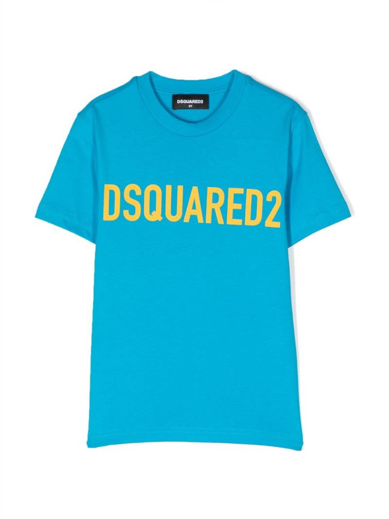 DSQUARED2 KIDS logo-print short-sleeve cotton T-shirt - Blue von DSQUARED2 KIDS