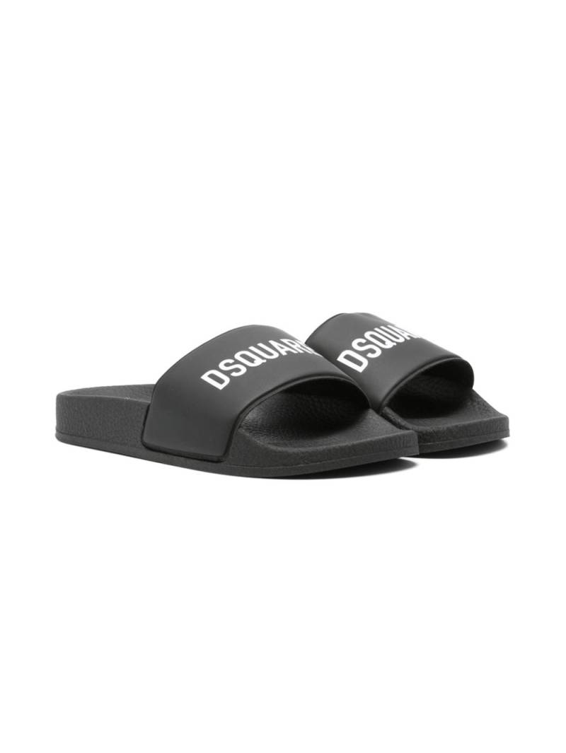 DSQUARED2 KIDS logo-print slides - Black von DSQUARED2 KIDS