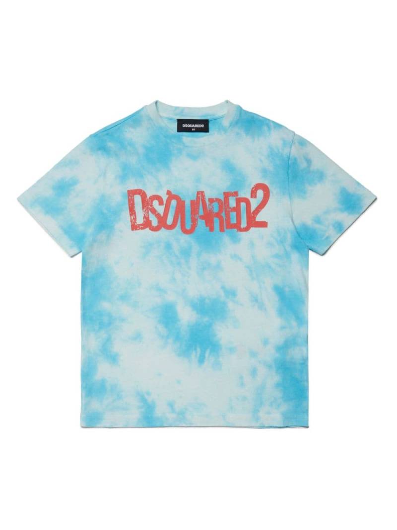 DSQUARED2 KIDS logo-print tie-dye T-shirt - Blue von DSQUARED2 KIDS