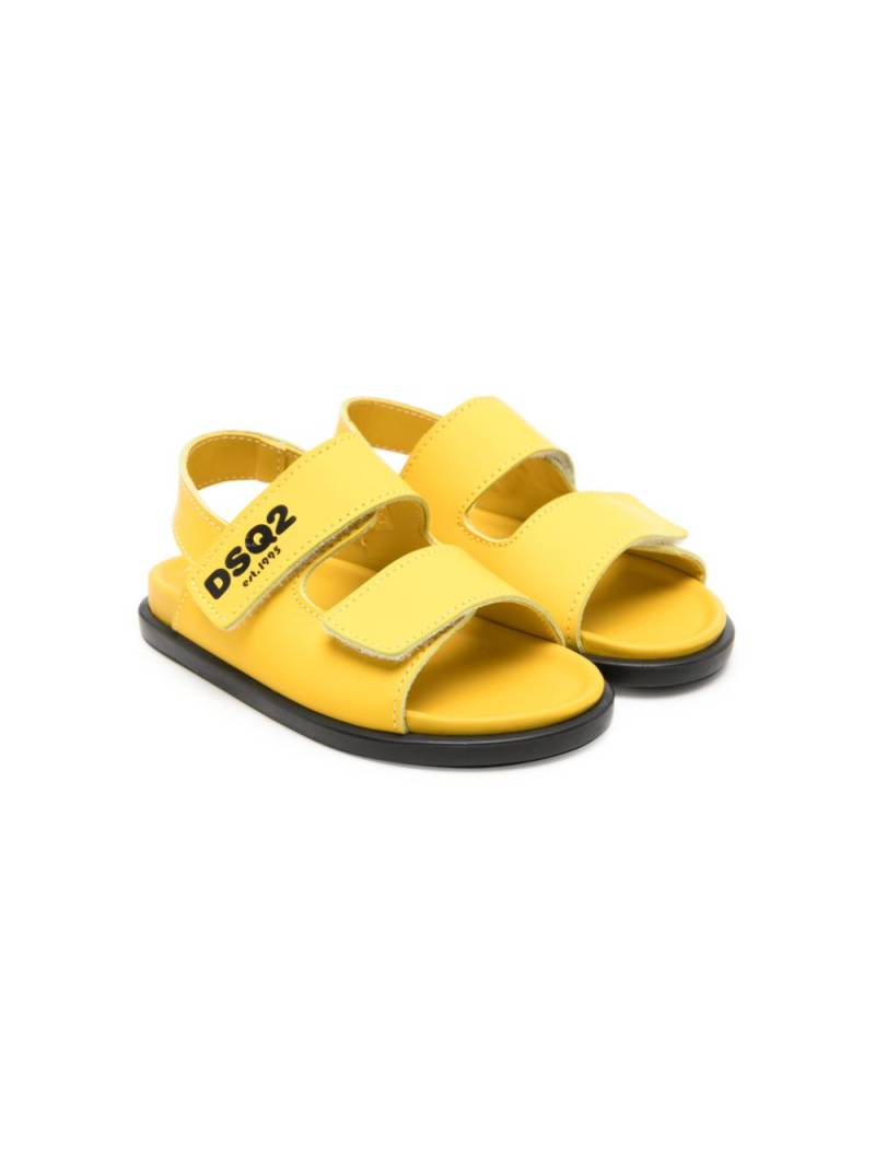 DSQUARED2 KIDS logo-print touch-strap sandals - Yellow von DSQUARED2 KIDS