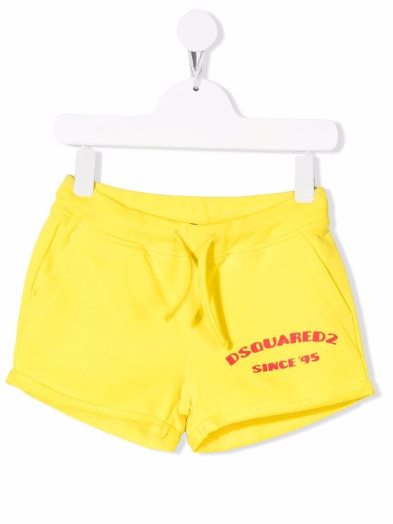 DSQUARED2 KIDS logo-print track shorts - Yellow von DSQUARED2 KIDS