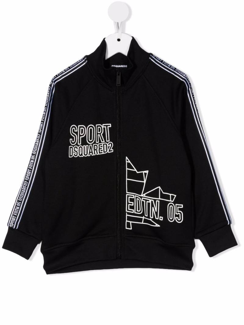 DSQUARED2 KIDS logo-print zipped jacket - Black von DSQUARED2 KIDS