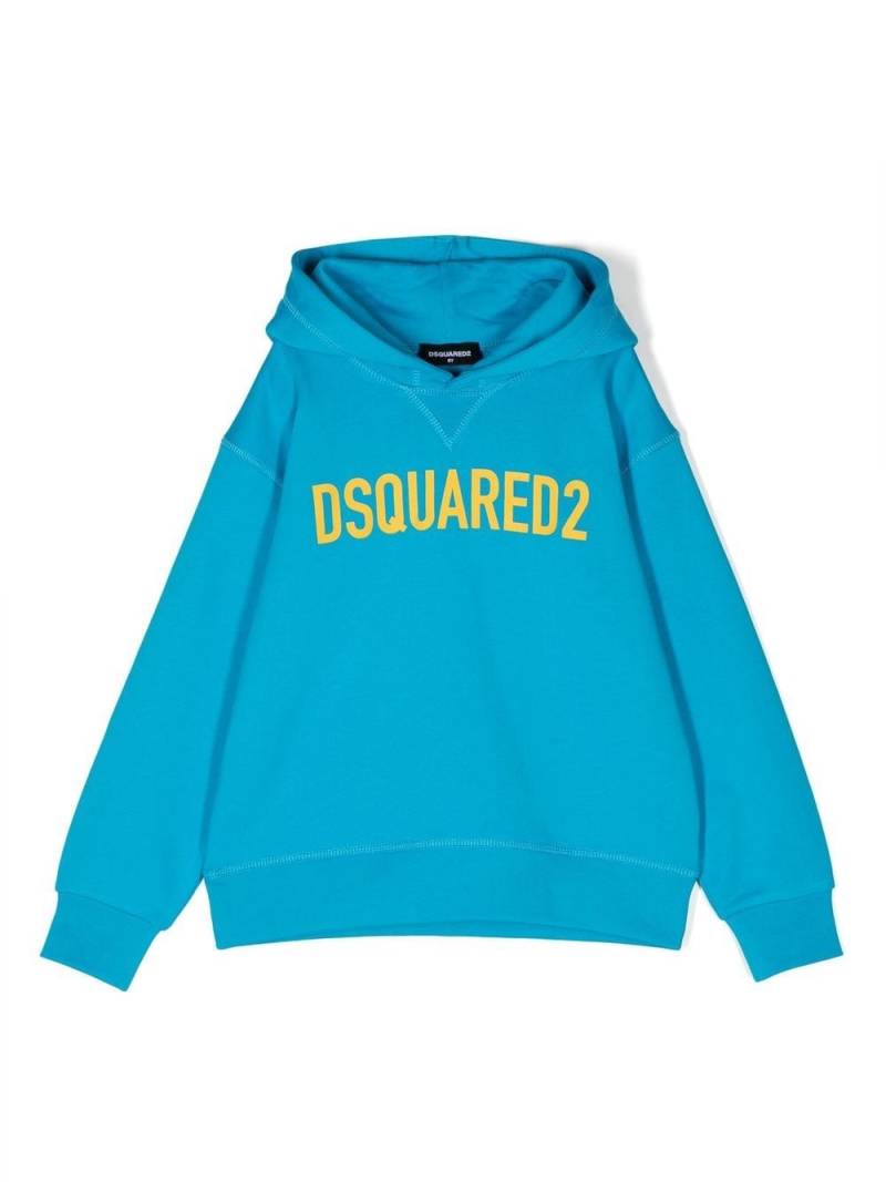 DSQUARED2 KIDS logo-printed hoodie - Blue von DSQUARED2 KIDS