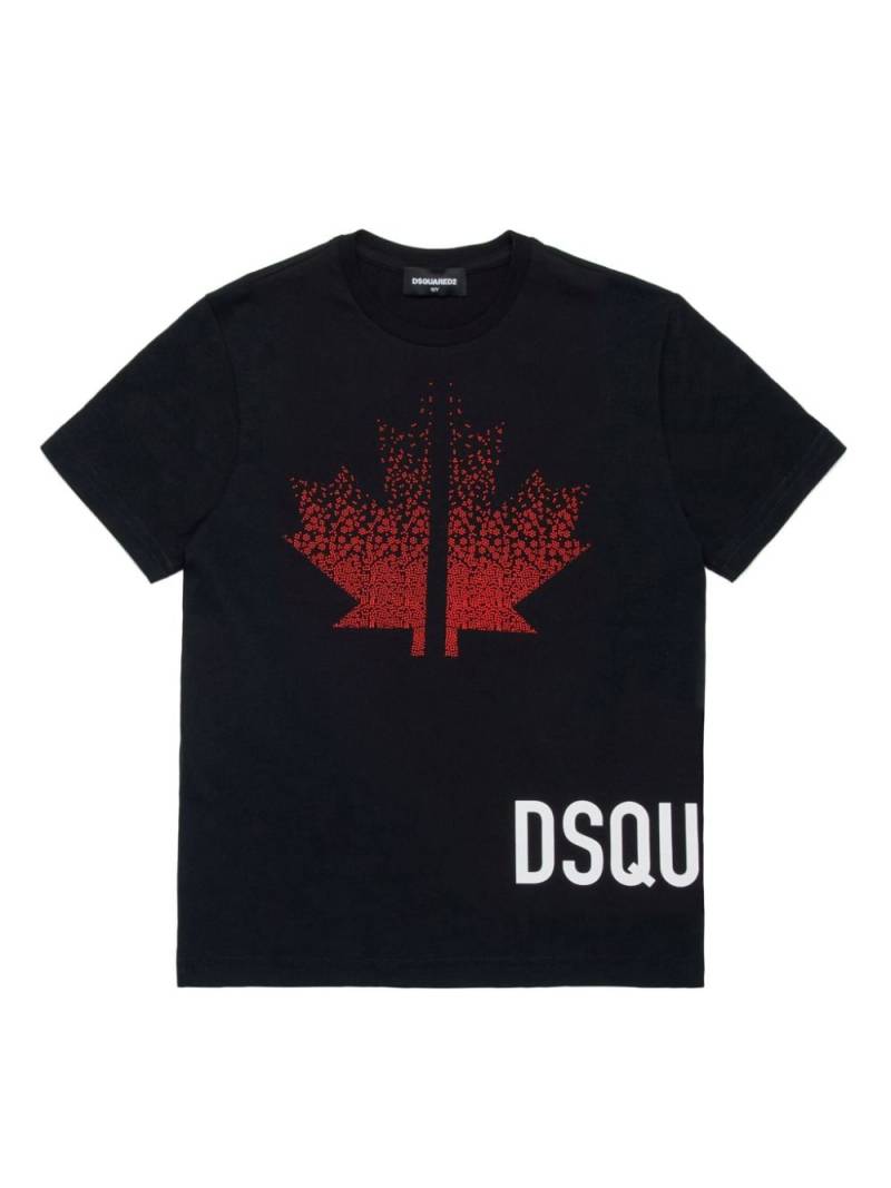 DSQUARED2 KIDS maple leaf-motif cotton T-shirt - Black von DSQUARED2 KIDS