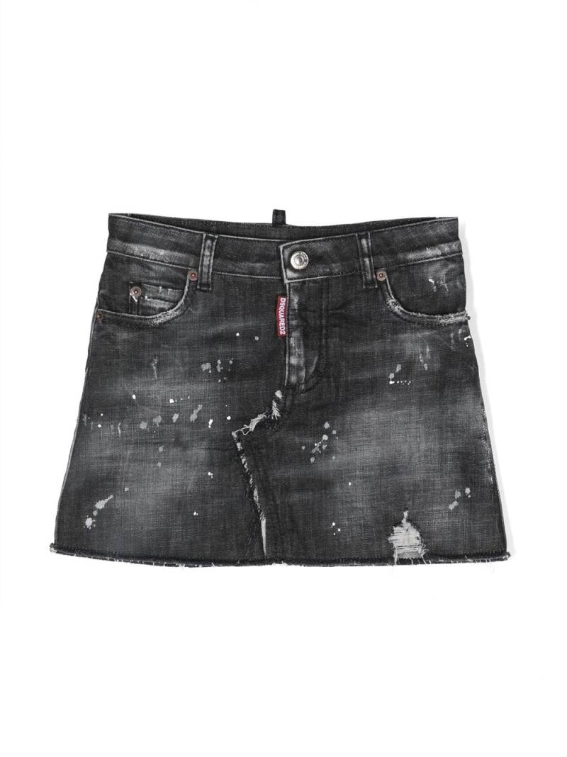 DSQUARED2 KIDS ripped-detail denim skirt - Black von DSQUARED2 KIDS