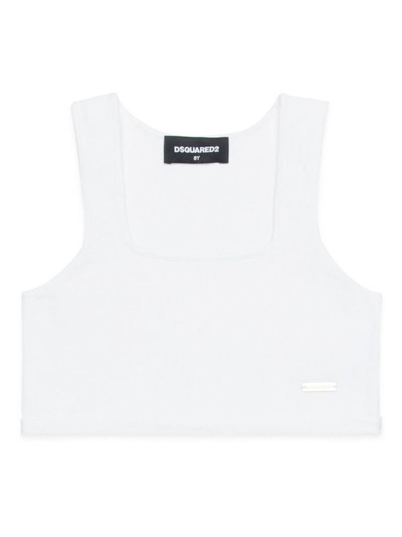 DSQUARED2 KIDS square-neck crop top - White von DSQUARED2 KIDS