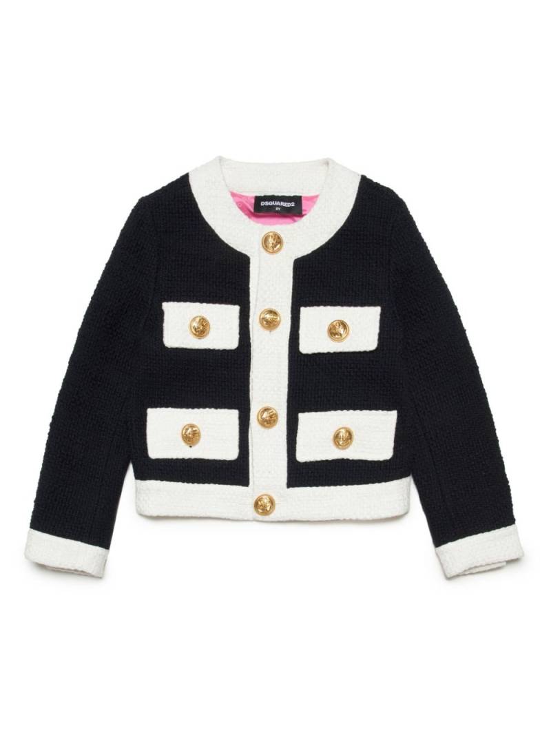 DSQUARED2 KIDS two-tone cotton cardigan - Black von DSQUARED2 KIDS