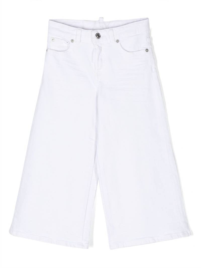 DSQUARED2 KIDS wide-leg cotton trousers - White von DSQUARED2 KIDS