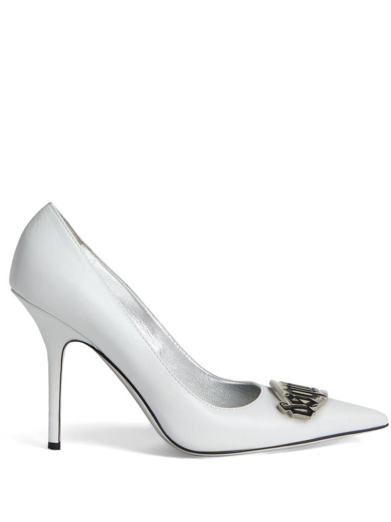 DSQUARED2 100mm logo-plaque leather pumps - White von DSQUARED2