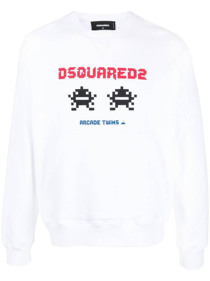 DSQUARED2 Arcade Twins-print sweatshirt - White von DSQUARED2