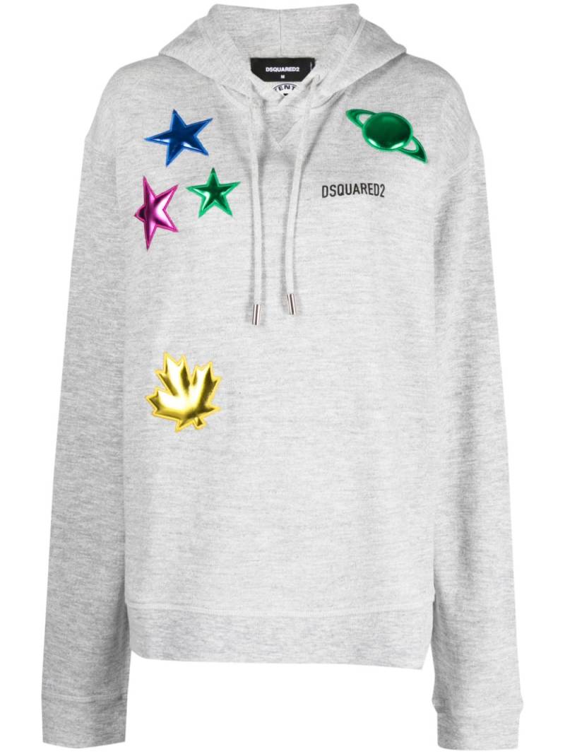 DSQUARED2 Cool patch-detail hoodie - Grey von DSQUARED2