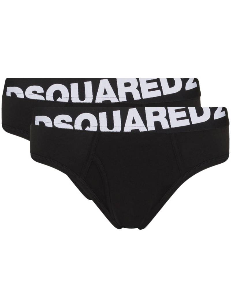 DSQUARED2 logo-waistband pack of two briefs - Black von DSQUARED2