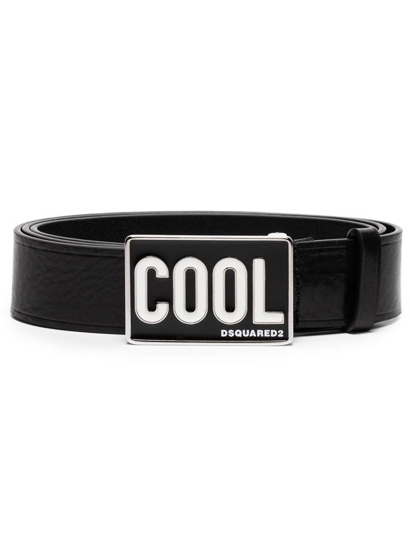 DSQUARED2 Cool-plaque leather belt - Black von DSQUARED2