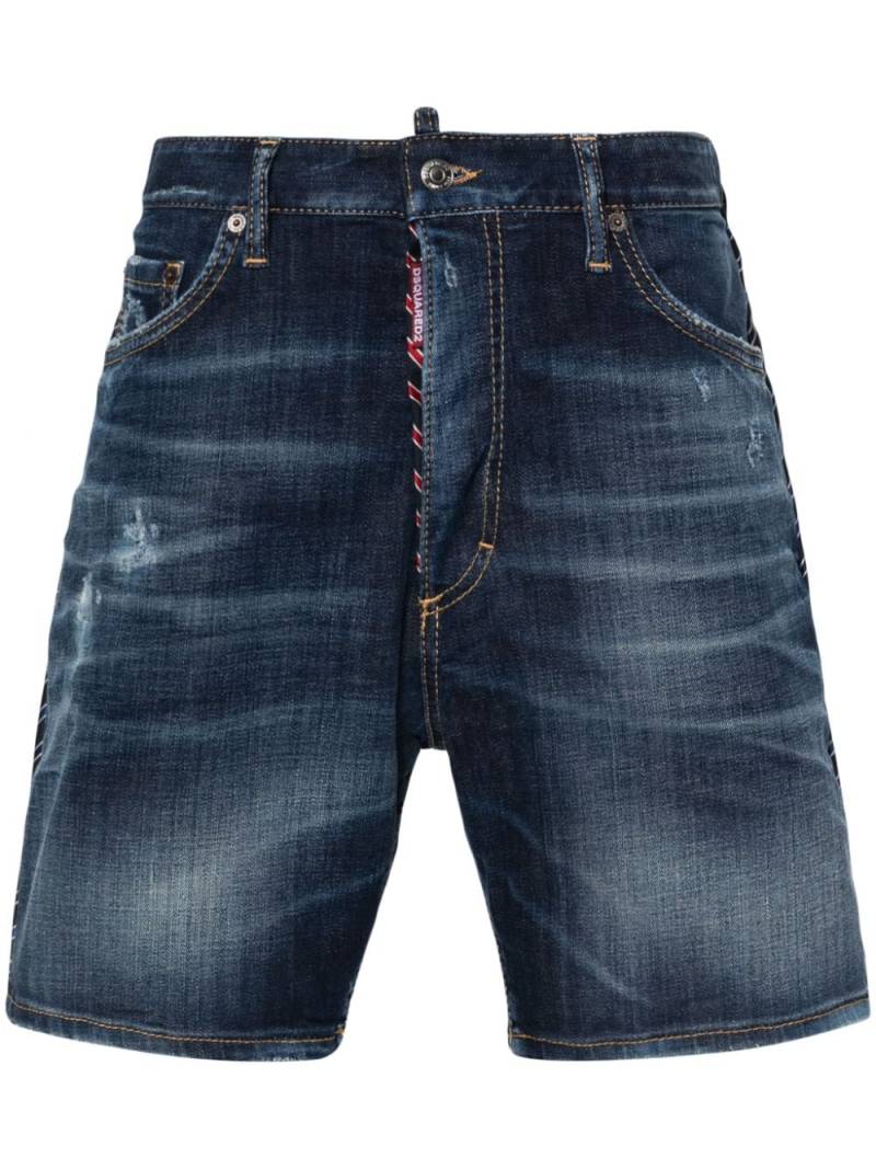 DSQUARED2 Dark Easy Ripped Wash Marine shorts - Blue von DSQUARED2