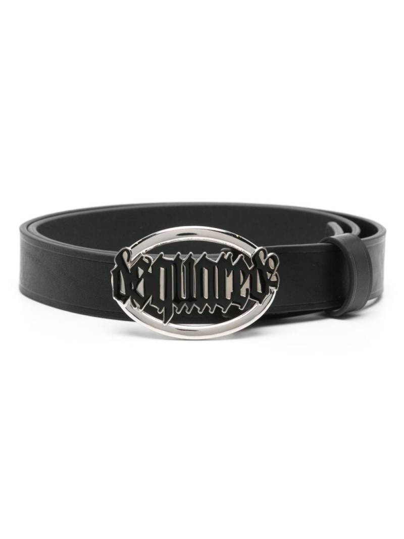 DSQUARED2 Gothic logo-buckle leather belt - Black von DSQUARED2