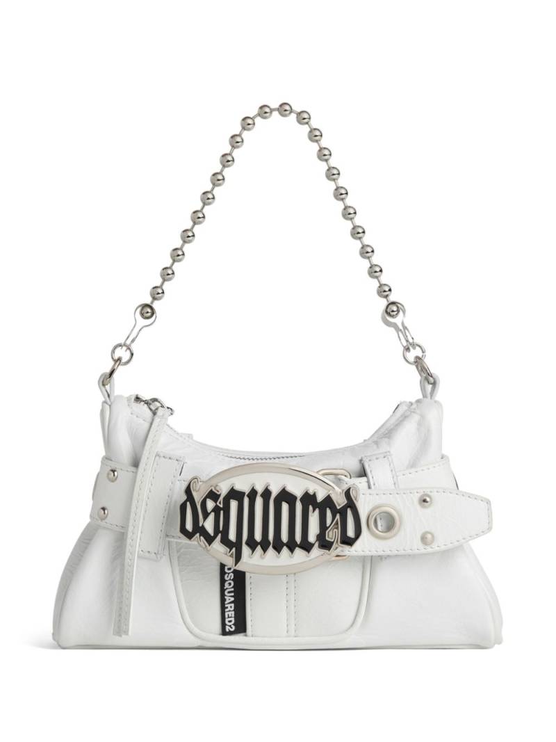 DSQUARED2 Gothic logo-plaque leather shoulder bag - White von DSQUARED2