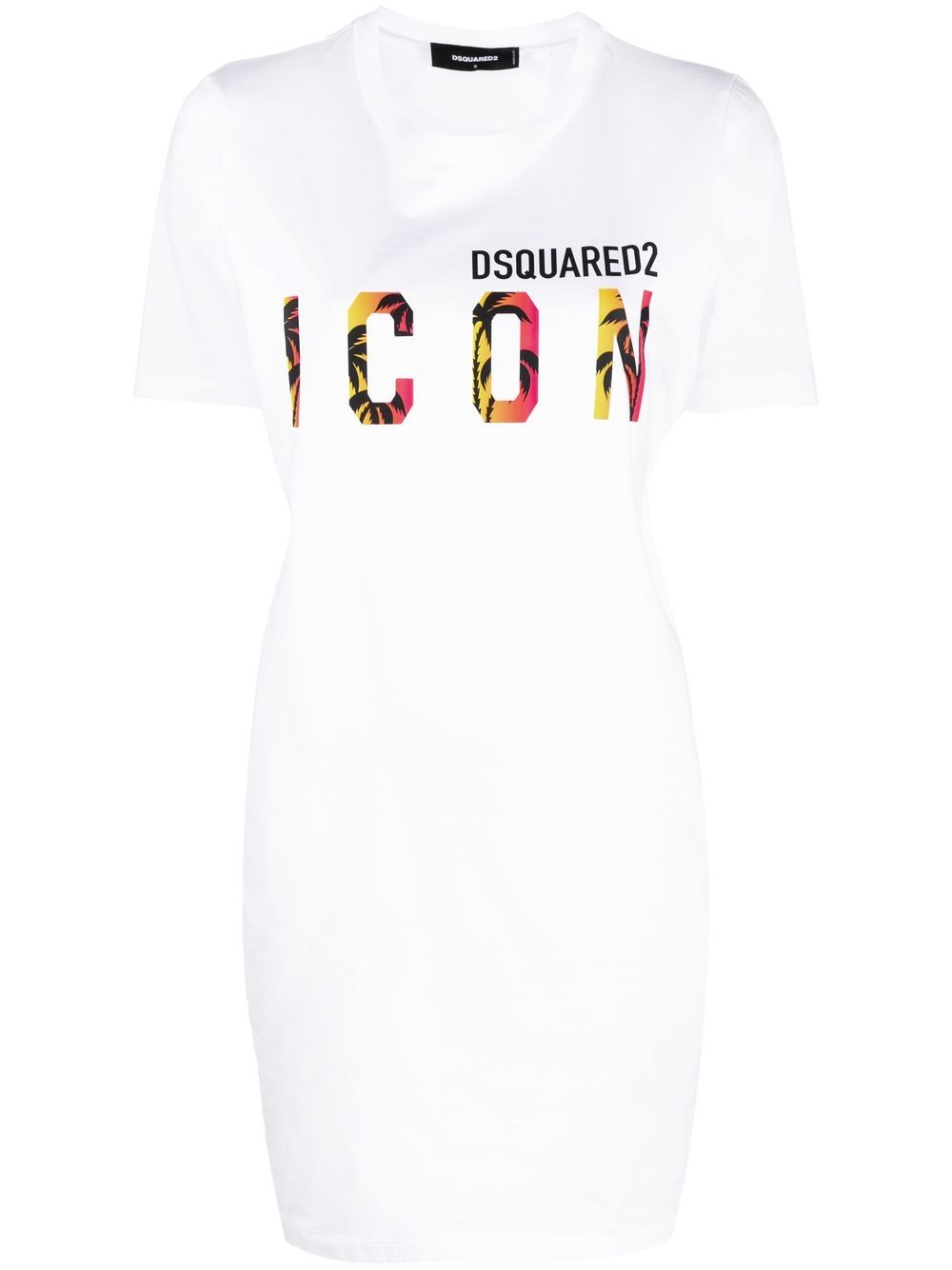 DSQUARED2 Icon Sunset Palm T-shirt dress - White von DSQUARED2