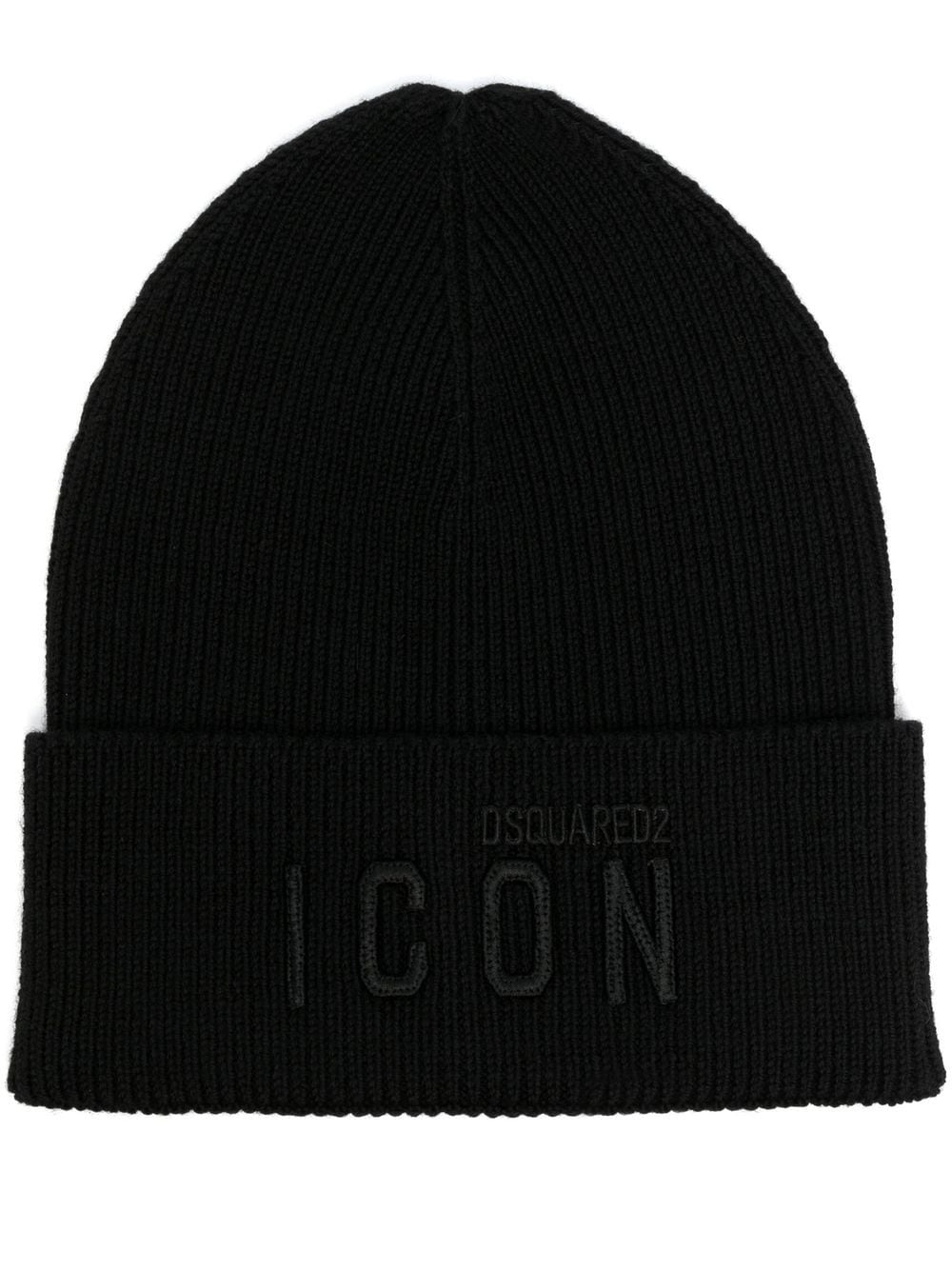 DSQUARED2 Icon logo-embroidered wool beanie - Black von DSQUARED2