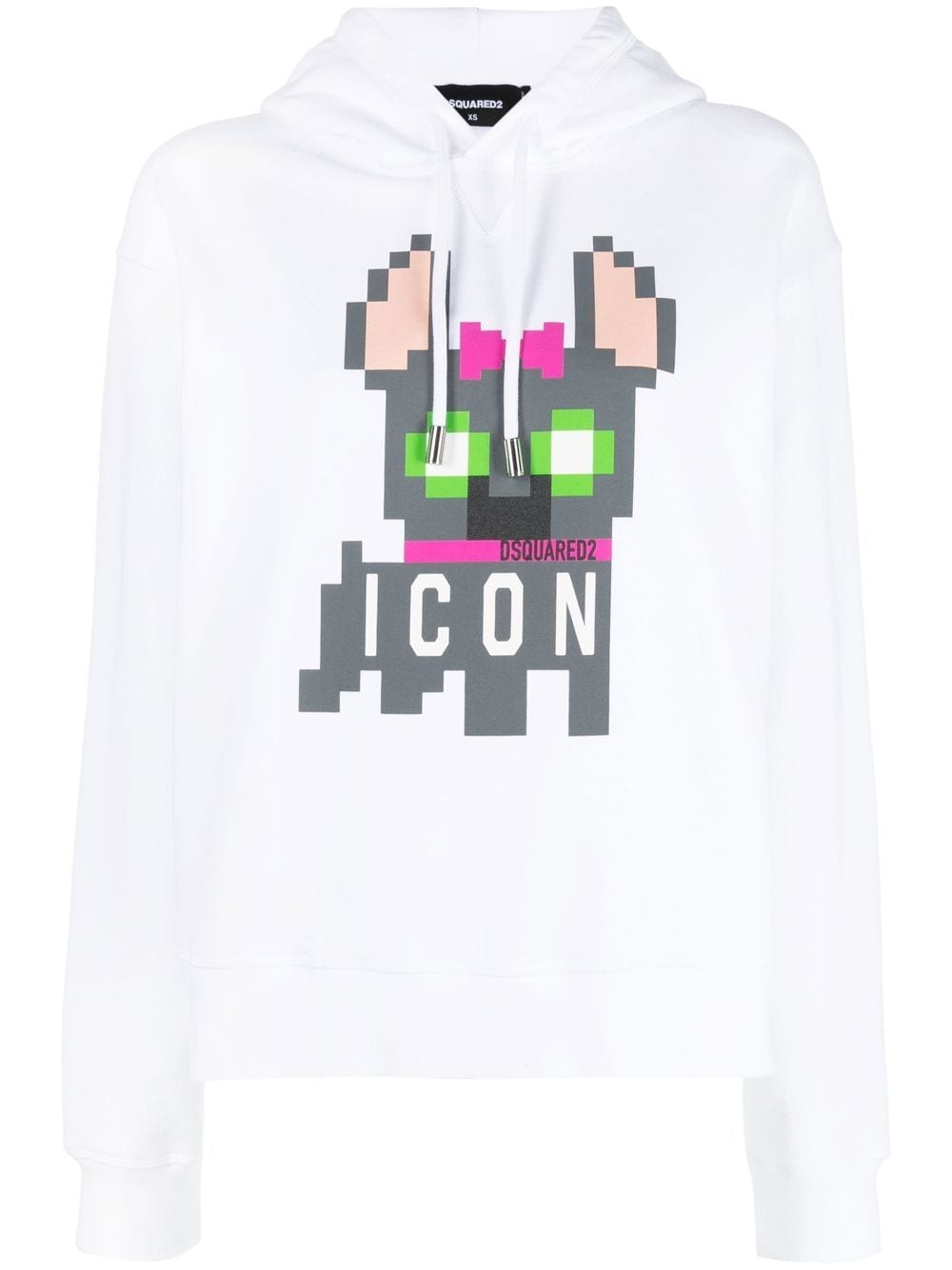 DSQUARED2 Icon pixelated-print hoodie - White von DSQUARED2