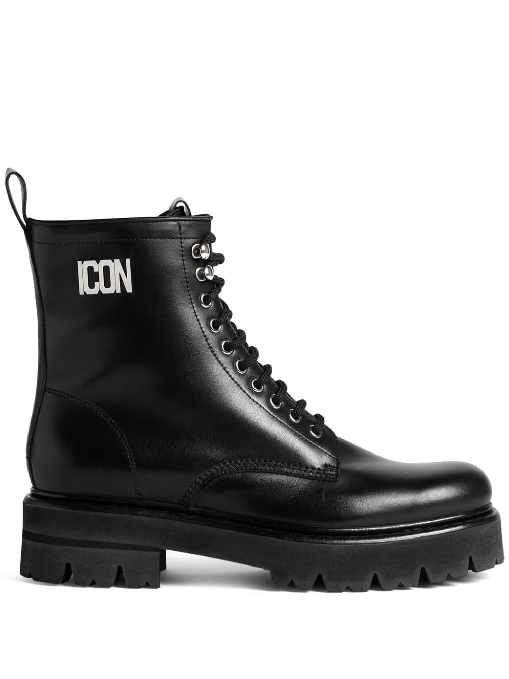 DSQUARED2 Icon plaque combat boots - Black von DSQUARED2