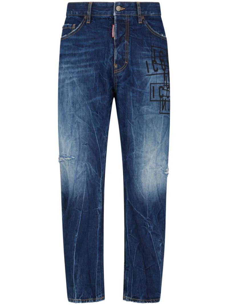 DSQUARED2 Icon-print straight-leg jeans - Blue von DSQUARED2