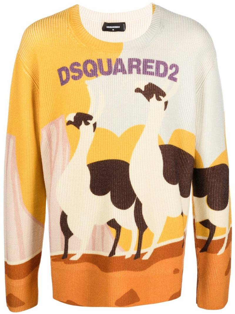 DSQUARED2 Llama Country knitted jumper - Yellow von DSQUARED2