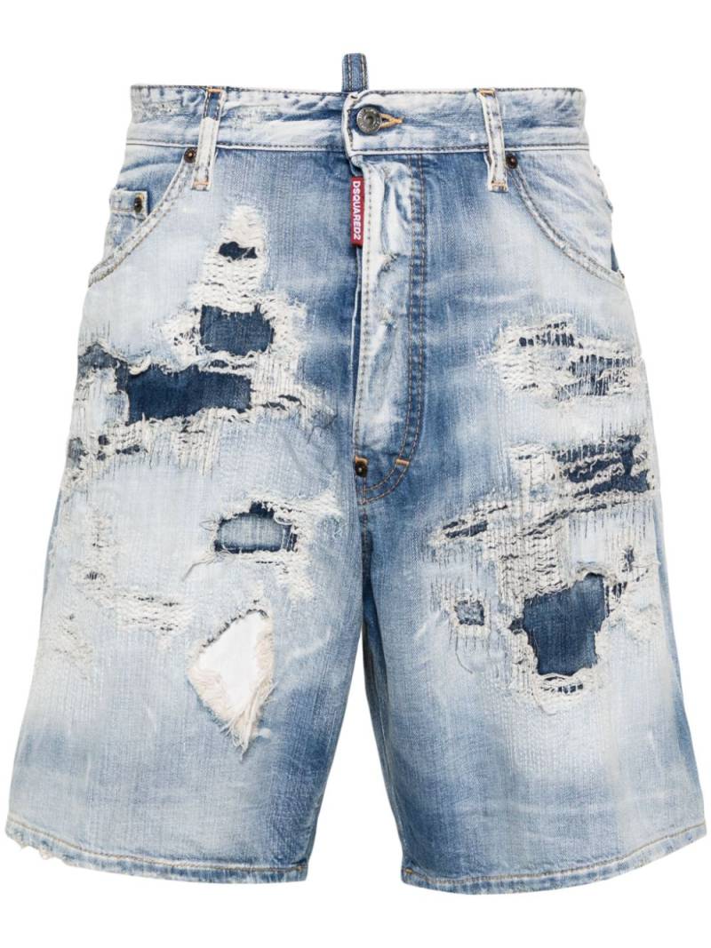 DSQUARED2 Shark Bite washed denim shorts - Blue von DSQUARED2