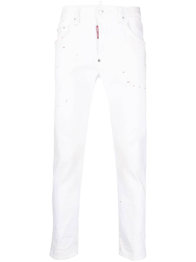 DSQUARED2 Skater paint-splatter skinny jeans - White von DSQUARED2