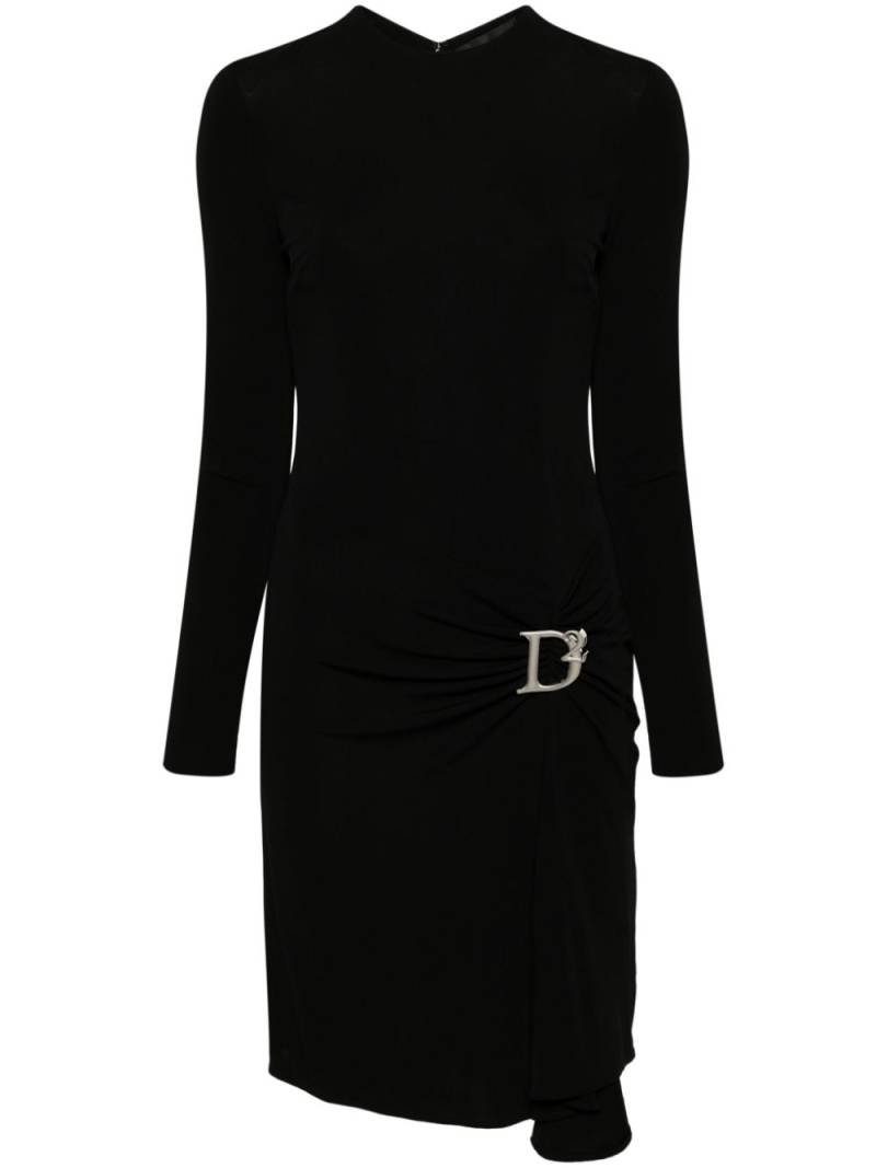 DSQUARED2 Statement logo-plaque midi dress - Black von DSQUARED2