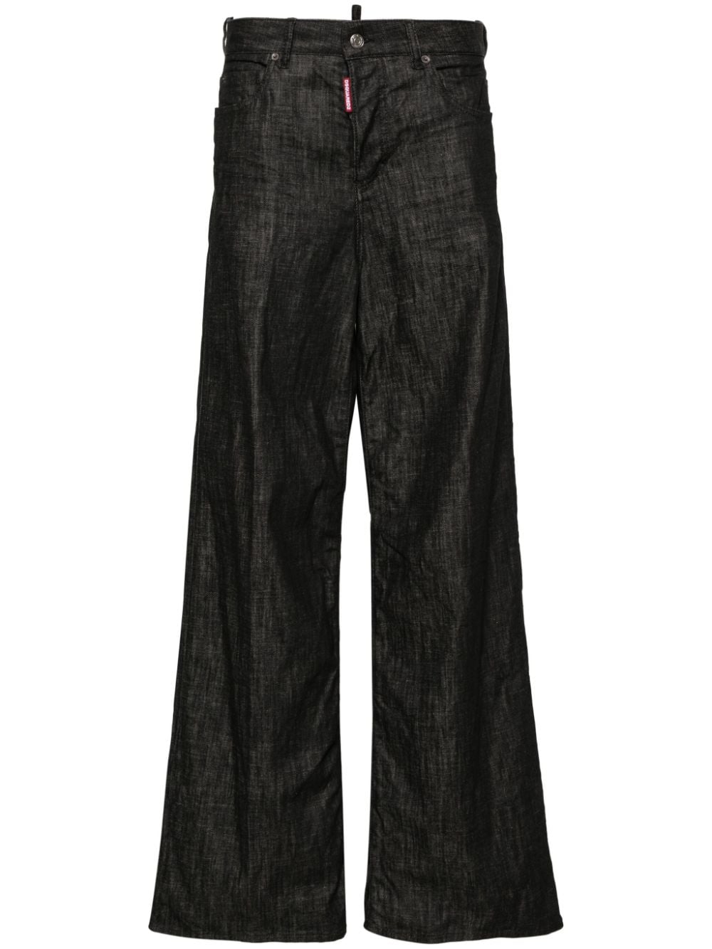 DSQUARED2 Traveller mid-rise wide-leg jeans - Black von DSQUARED2