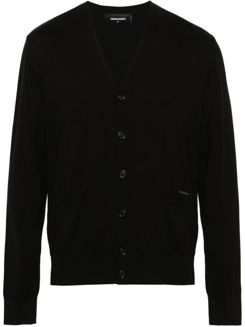 DSQUARED2 V-neck fine-knit cardigan - Black von DSQUARED2