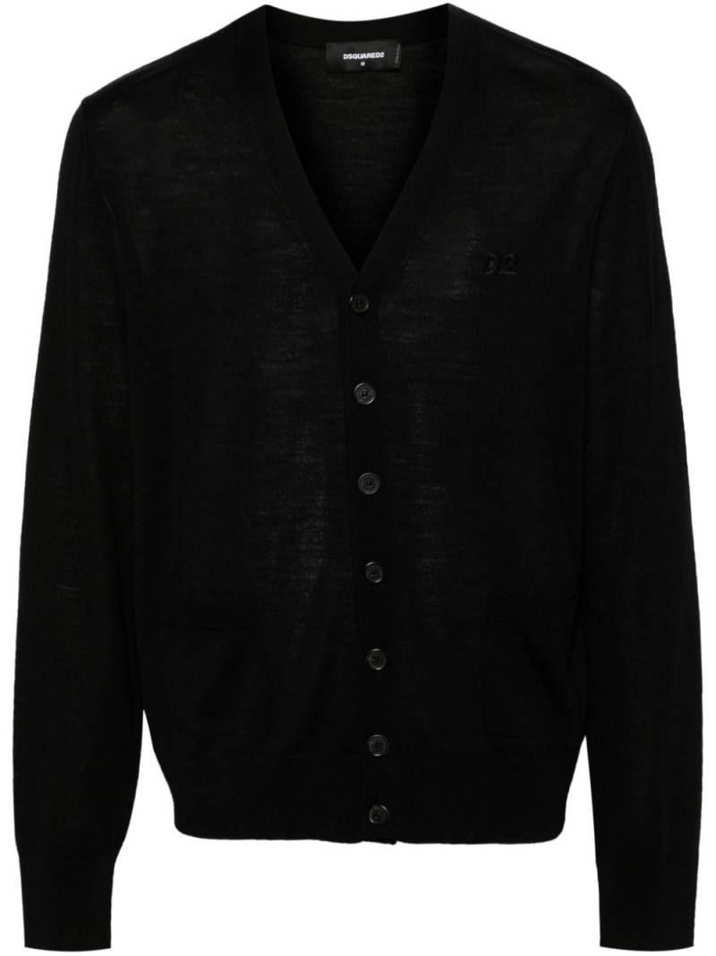 DSQUARED2 V-neck virgin-wool cardigan - Black von DSQUARED2