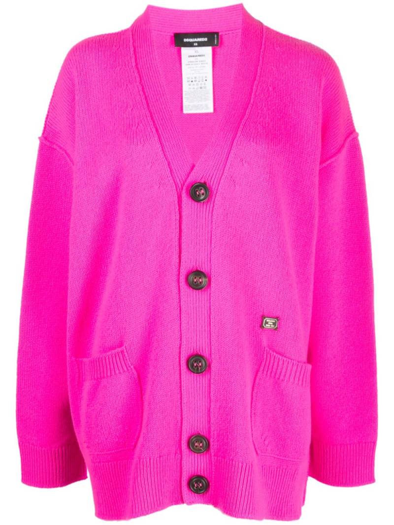 DSQUARED2 V-neck wool-blend cardigan - Pink von DSQUARED2