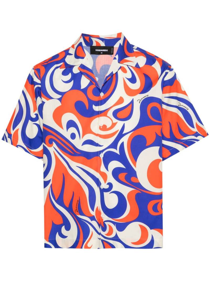 DSQUARED2 abstract-print shirt - Blue von DSQUARED2