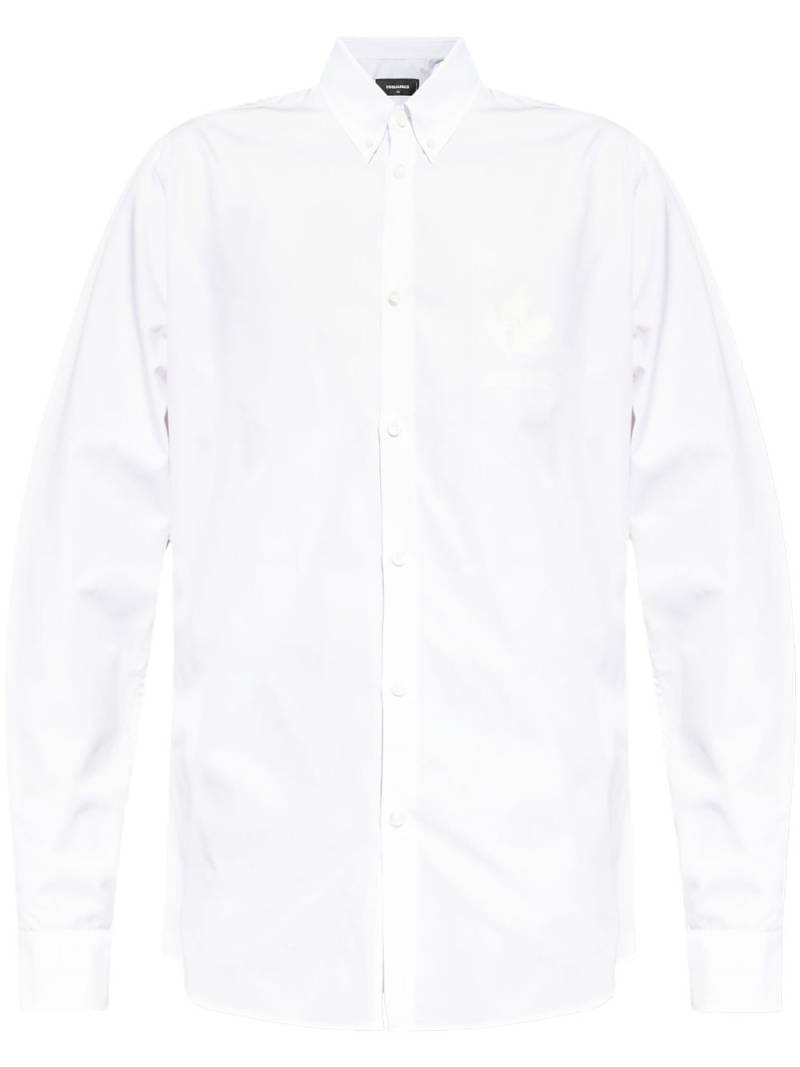 DSQUARED2 appliqué-logo cotton shirt - White von DSQUARED2