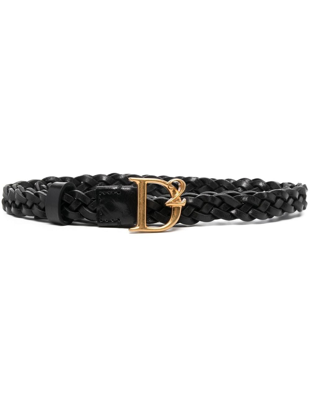 DSQUARED2 braided logo buckle belt - Black von DSQUARED2