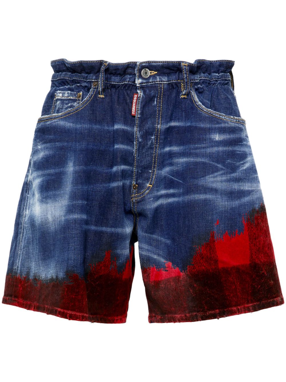 DSQUARED2 checked colour-block denim shorts - Blue von DSQUARED2