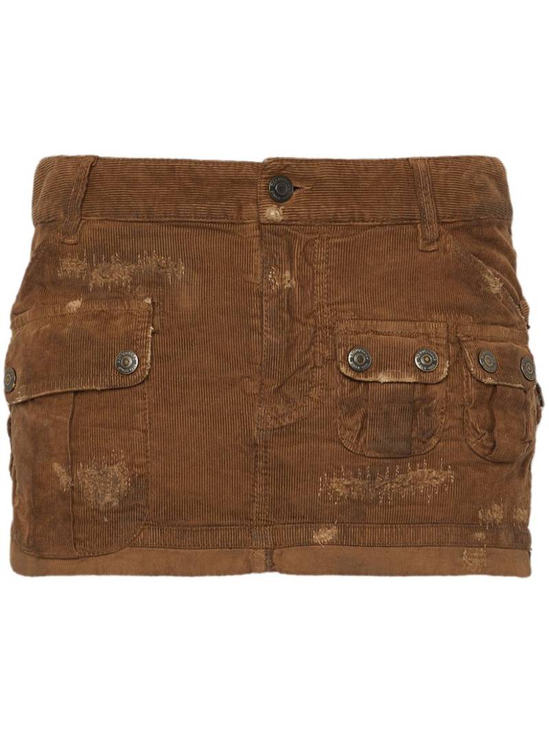 DSQUARED2 corduroy cargo mini skirt - Neutrals von DSQUARED2